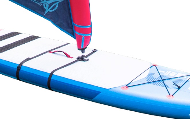 Der Arrows Adapter Strap macht aus jedem herkömmlichen ISUP Board ein iRIG taugliches Windsurfboard